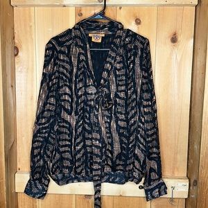 Tory Burch Silk Neck tie Blouse size 8